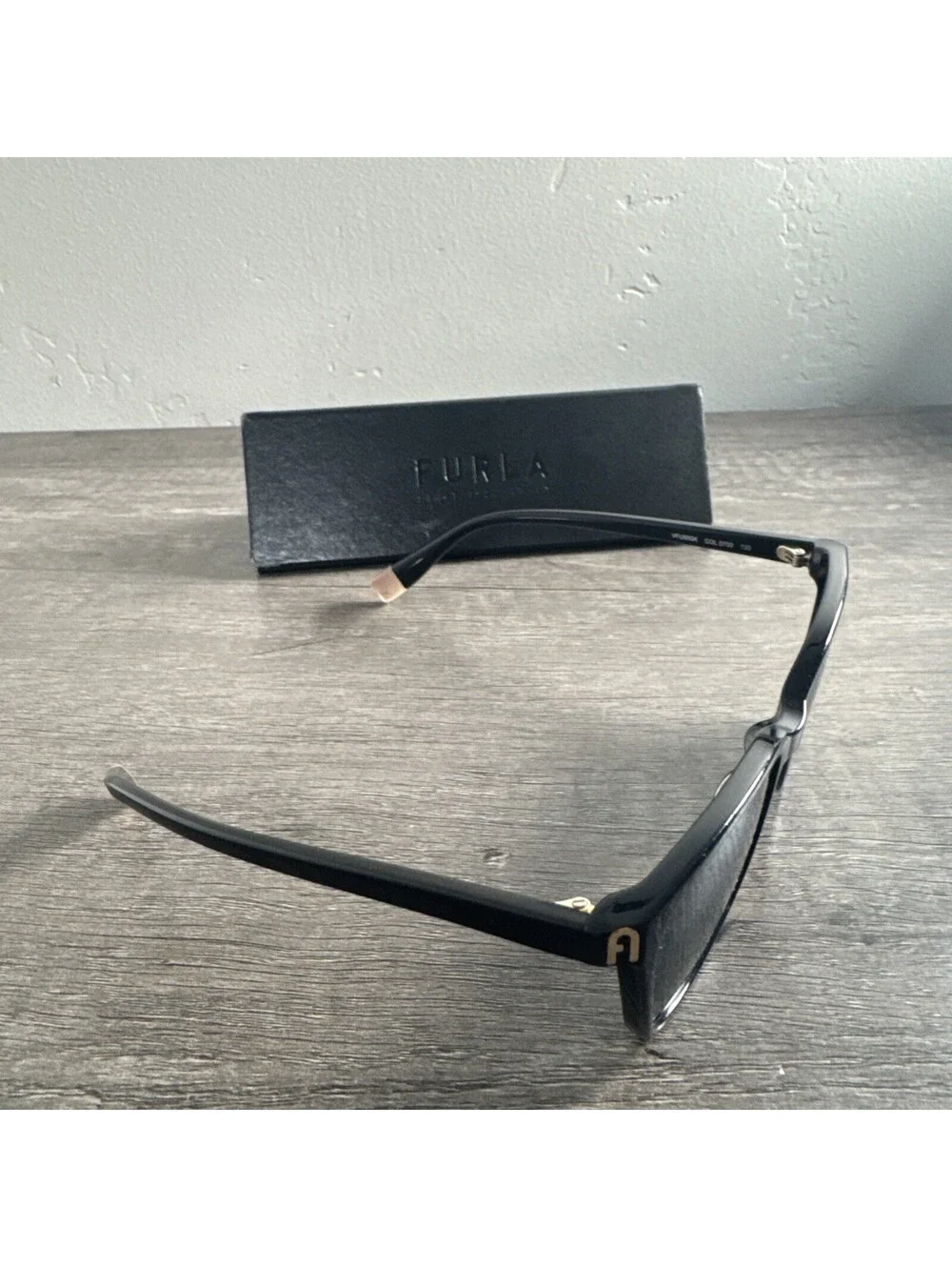 Furla Eyeglasses VFU550K 0700 Black Gold 53-16-135 FRAMES ONLY WITH CASE